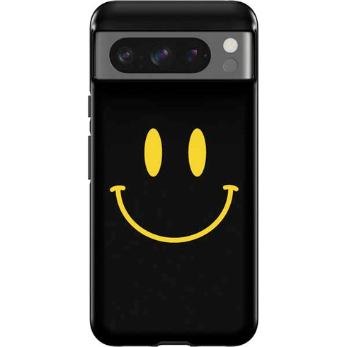 Black Happy Face Google Pixel 8 Pro Impact Case